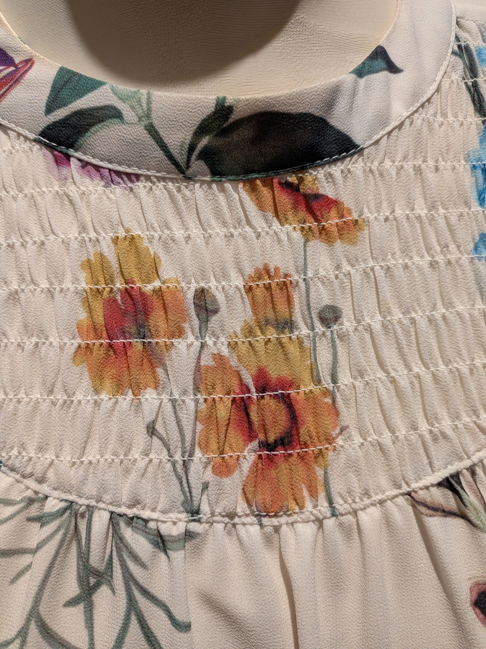 twik Cream Mini Dress with Multicolor Floral Print - Picture 6 of 8